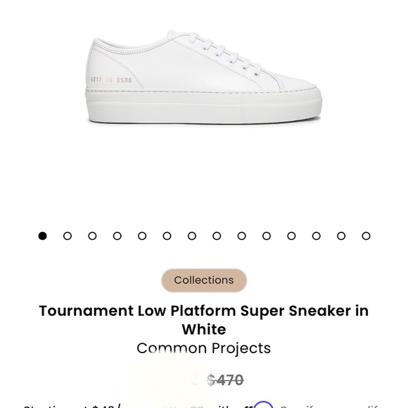 Common projects white leather platform sneaker retail $470. Size 36 - Picture 8 of 17